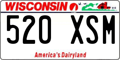 WI license plate 520XSM