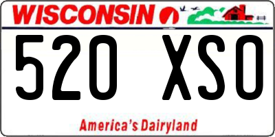 WI license plate 520XSO
