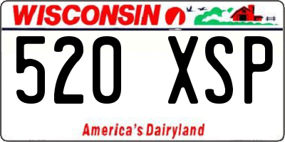 WI license plate 520XSP
