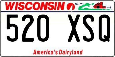 WI license plate 520XSQ