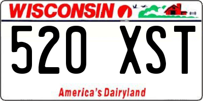 WI license plate 520XST