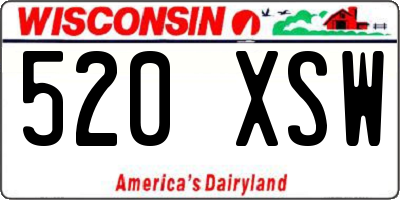 WI license plate 520XSW