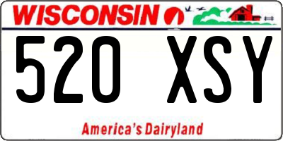 WI license plate 520XSY