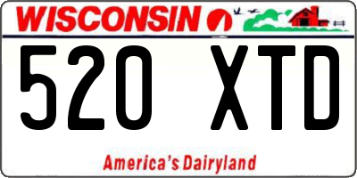 WI license plate 520XTD