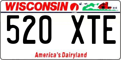 WI license plate 520XTE