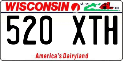 WI license plate 520XTH