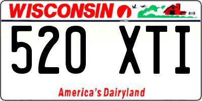 WI license plate 520XTI