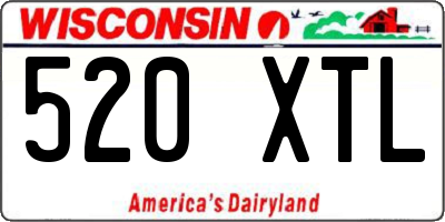 WI license plate 520XTL