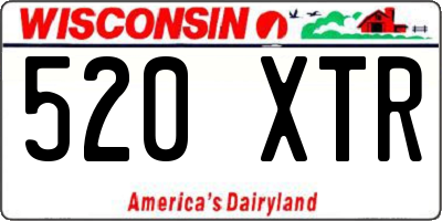 WI license plate 520XTR