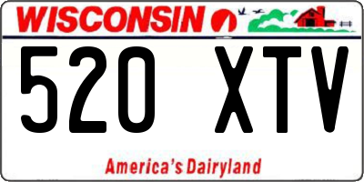 WI license plate 520XTV