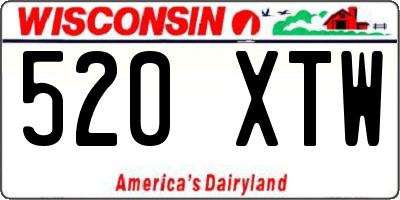 WI license plate 520XTW