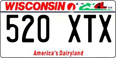 WI license plate 520XTX