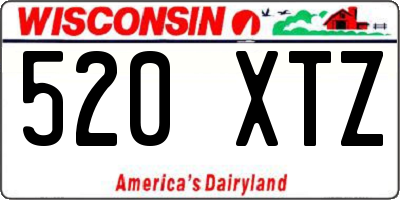 WI license plate 520XTZ