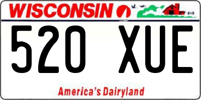 WI license plate 520XUE