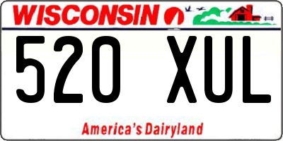 WI license plate 520XUL