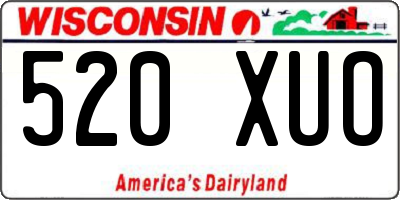 WI license plate 520XUO