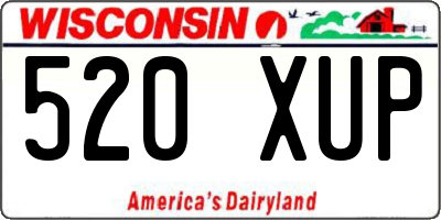 WI license plate 520XUP