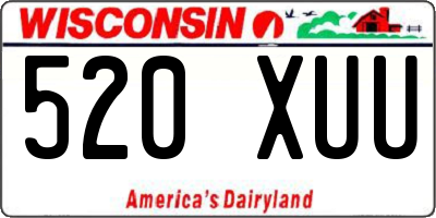 WI license plate 520XUU