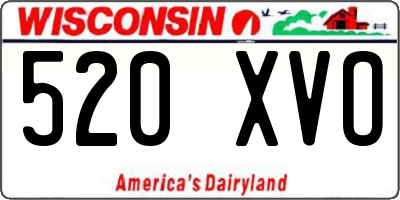 WI license plate 520XVO