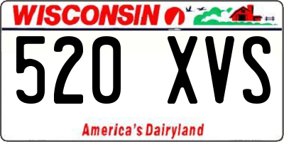 WI license plate 520XVS