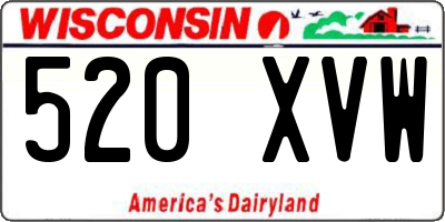 WI license plate 520XVW