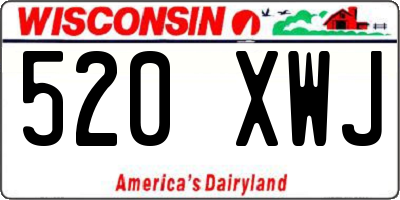 WI license plate 520XWJ