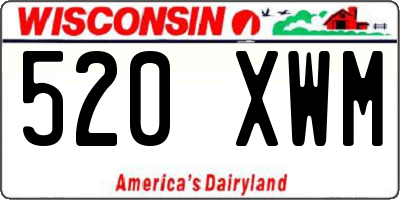 WI license plate 520XWM