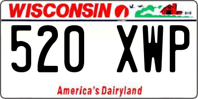 WI license plate 520XWP