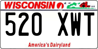 WI license plate 520XWT