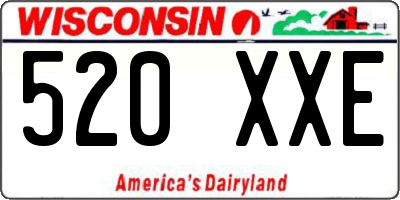 WI license plate 520XXE
