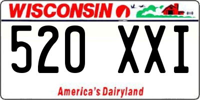 WI license plate 520XXI