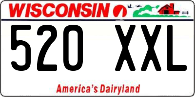 WI license plate 520XXL