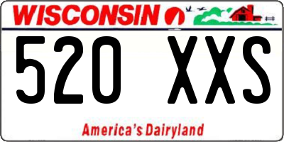 WI license plate 520XXS