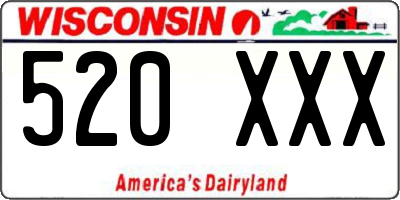 WI license plate 520XXX