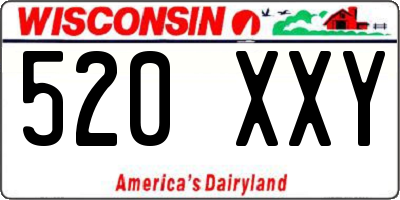 WI license plate 520XXY