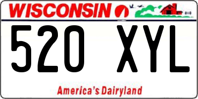 WI license plate 520XYL