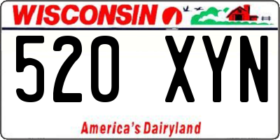 WI license plate 520XYN