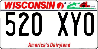 WI license plate 520XYO