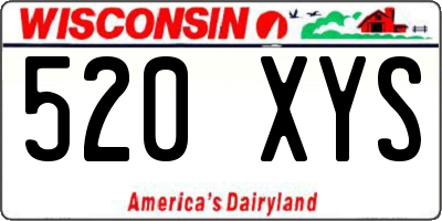 WI license plate 520XYS