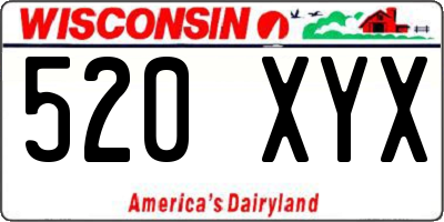 WI license plate 520XYX