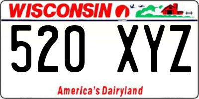 WI license plate 520XYZ