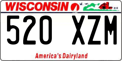 WI license plate 520XZM