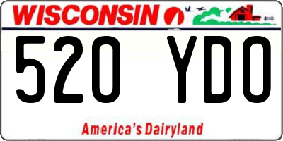 WI license plate 520YDO