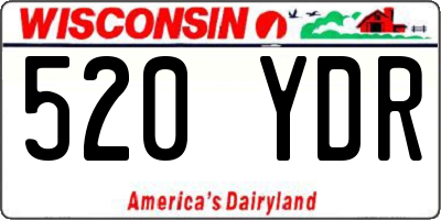 WI license plate 520YDR