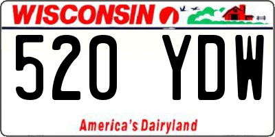 WI license plate 520YDW