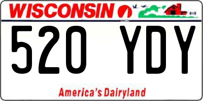 WI license plate 520YDY