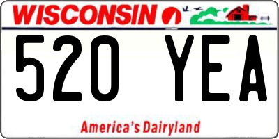 WI license plate 520YEA