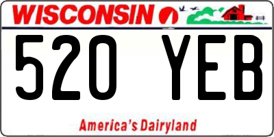 WI license plate 520YEB