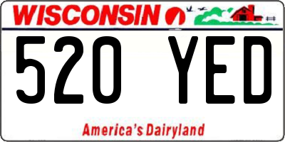 WI license plate 520YED