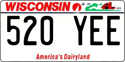 WI license plate 520YEE